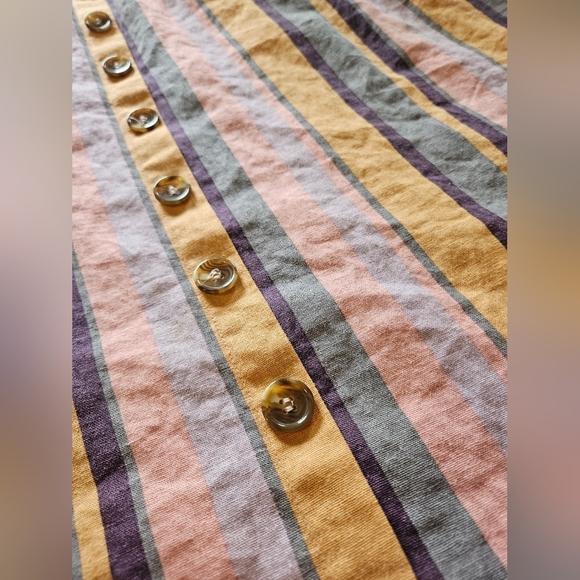 Gilli Pastel Striped Button-Down Midi Dress, Size Small - Picture 3 of 9